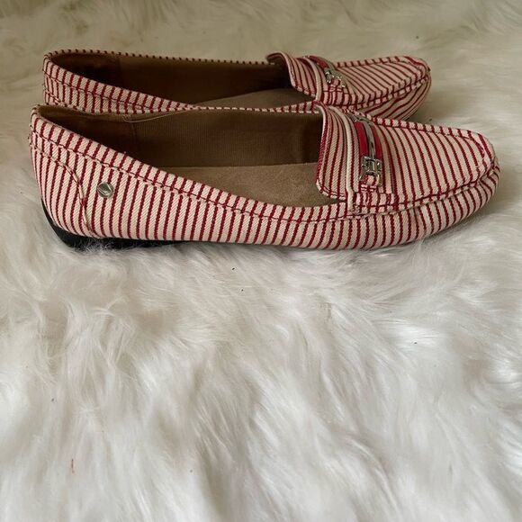 Life Stride Shoes - Life Stride vanity red & white stripes slip on loafers with memory foam …